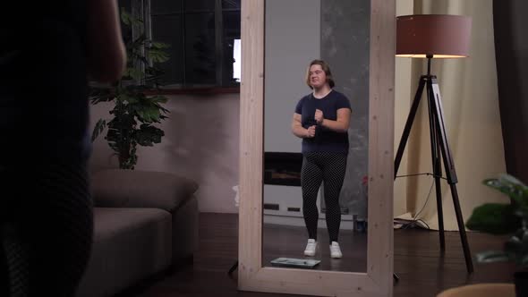 Losing Weight Disabled Girl Dancing By Mirror alt