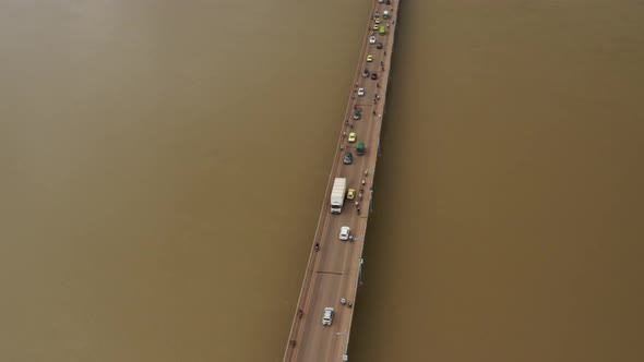 Africa Mali River And Bridge Aerial View 7