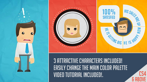 Three Characters Promoting - VideoHive 6761816