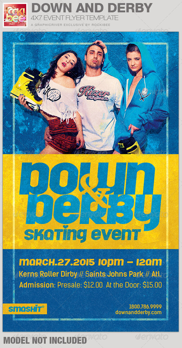 Down and Derby Skating Event Flyer Template - Events Flyers