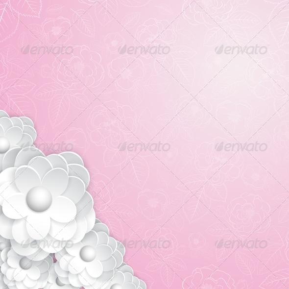 Background with Paper Flowers - Backgrounds Decorative