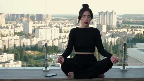 Woman in Black Meditation