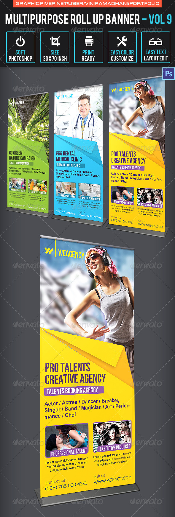 Multipurpose Roll Up Banner | Volume 9 - Signage Print Templates