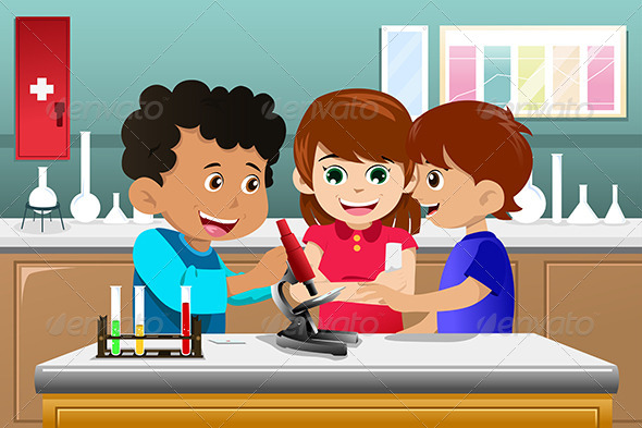 Kids Learning Science in a Lab - People Characters