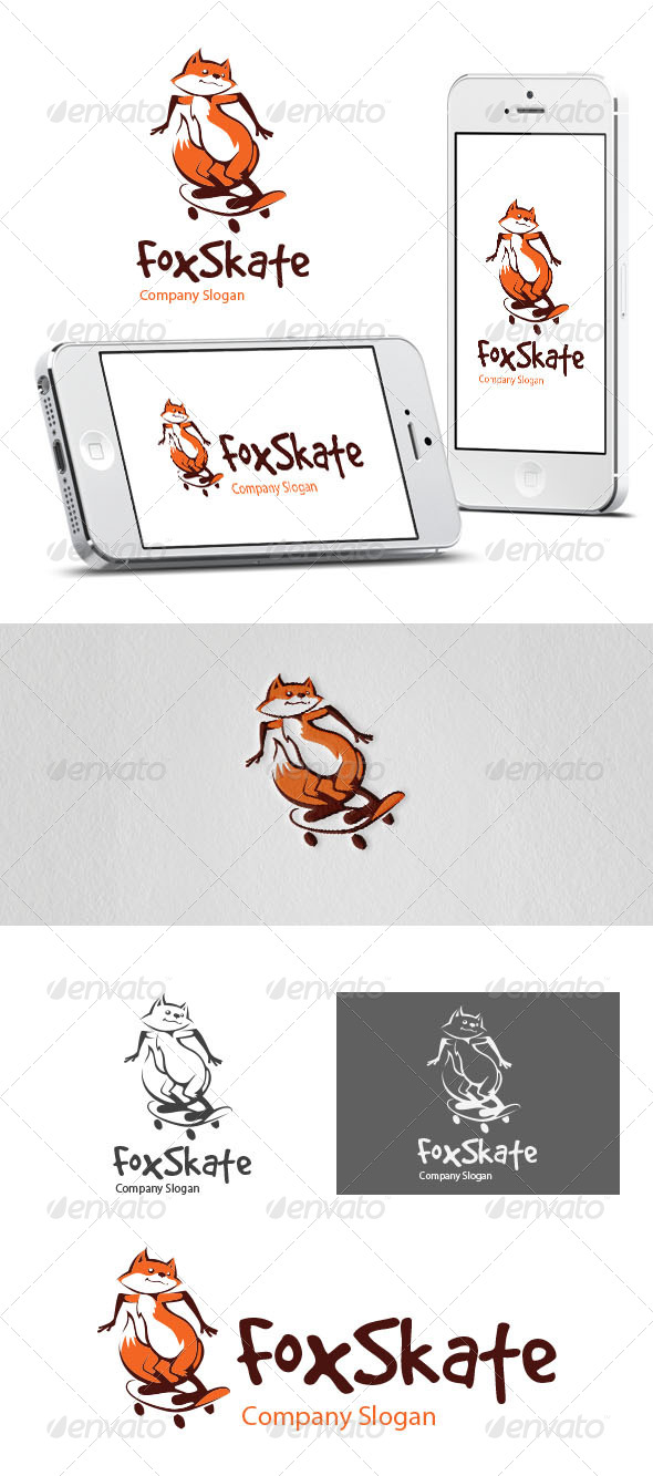 Fox Skate Logo Template - Animals Logo Templates