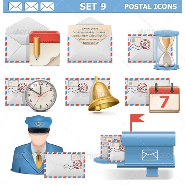 Postal Icons Set 9 - Industries Business