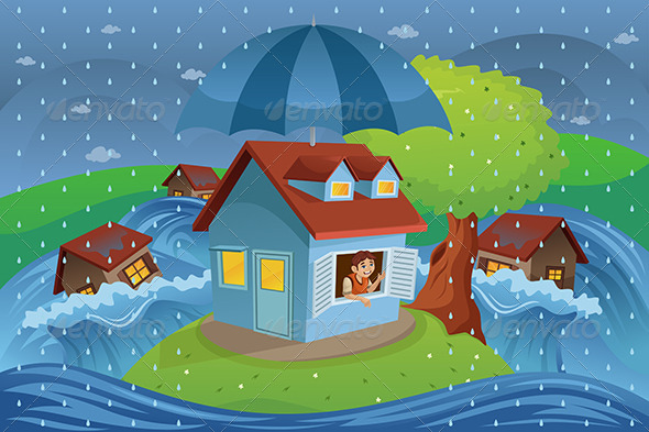 House Insurance Concept - Conceptual Vectors