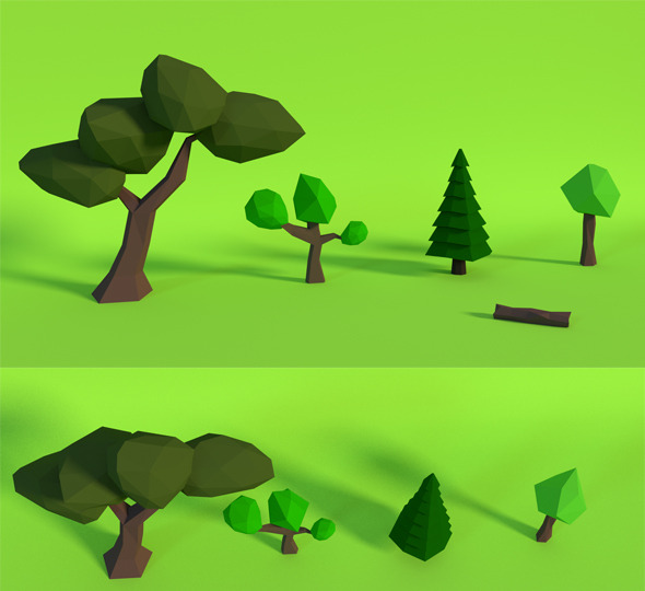 LowPoly Trees .Pack1 - 3Docean 6766355