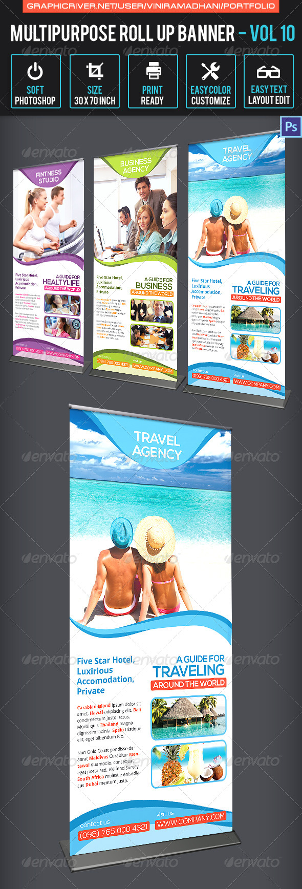 Multipurpose Roll Up Banner | Volume 10 - Signage Print Templates