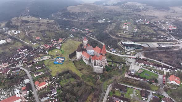 Famous Attraction Gothic Corvin Castle in Hunedoara Transylvania Romania