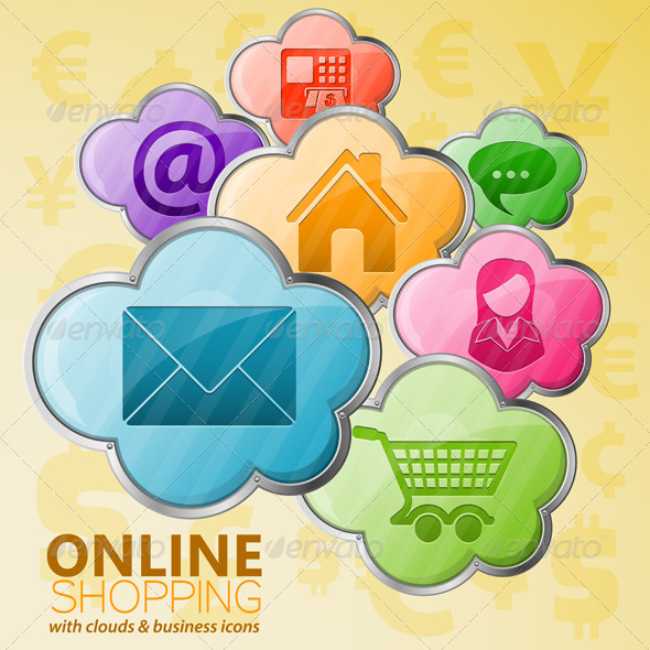 Online Shopping & Cloud Computing Concept - Concepts Business