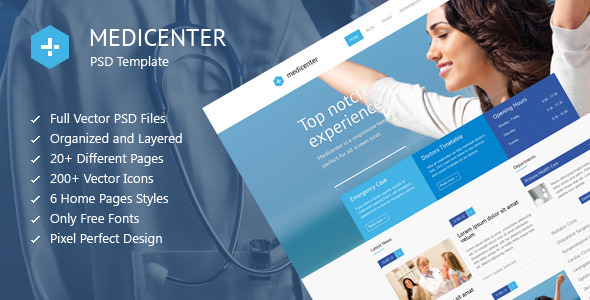 MediCenter - Medical Health PSD Template - Health & Beauty Retail