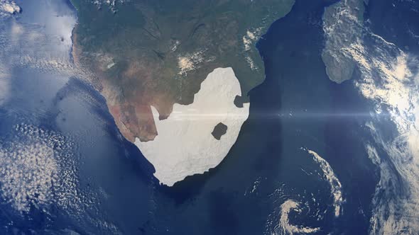 Realistic Earth Zoom Highlight Country South Africa alt