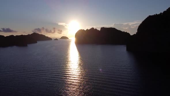 Drone Sunrise, Beautiful , Amazing Sun and Ocean