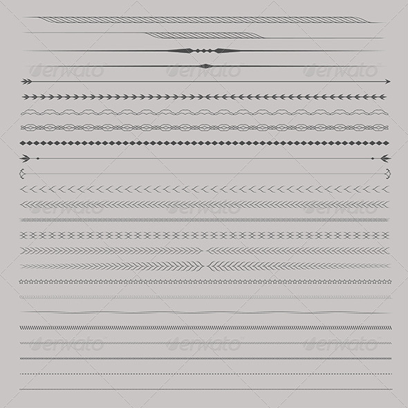 Set of Vector Dividers - Borders Decorative