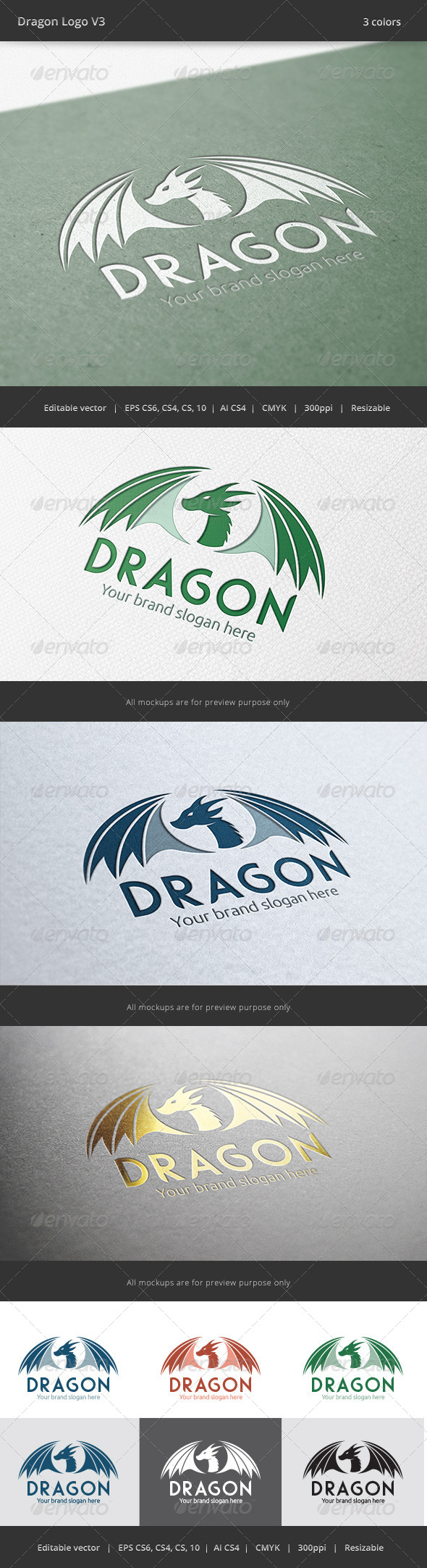 Dragon V3 Logo - Animals Logo Templates