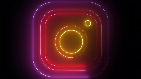 Neon Instagram Icon, Motion Graphics | VideoHive