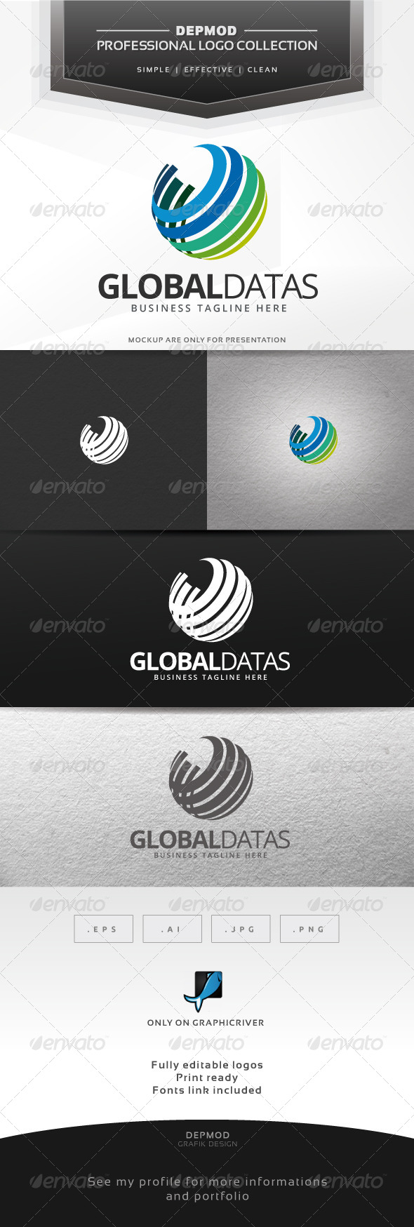 Global Datas Logo - Abstract Logo Templates
