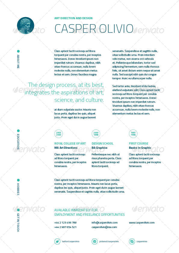 Clean and Clear Resume by marnica | GraphicRiver