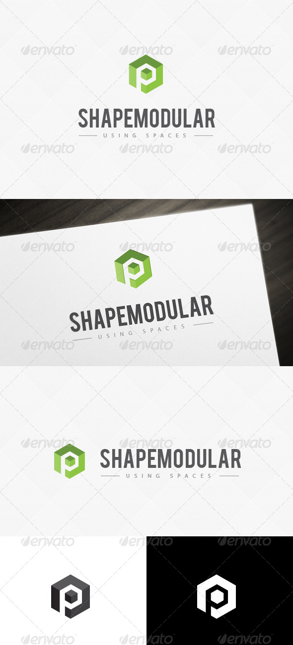 Module Space P Letter Logo Template - Abstract Logo Templates