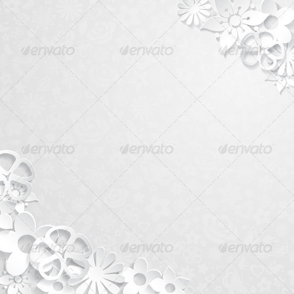 Floral Background with Paper Flowers - Backgrounds Decorative