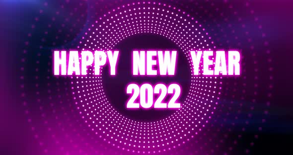 Happy New Year animated greeting card background.