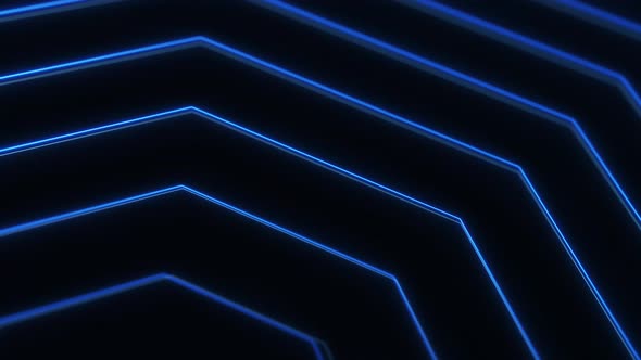 Abstract Background Blue Glowing Neon Lines