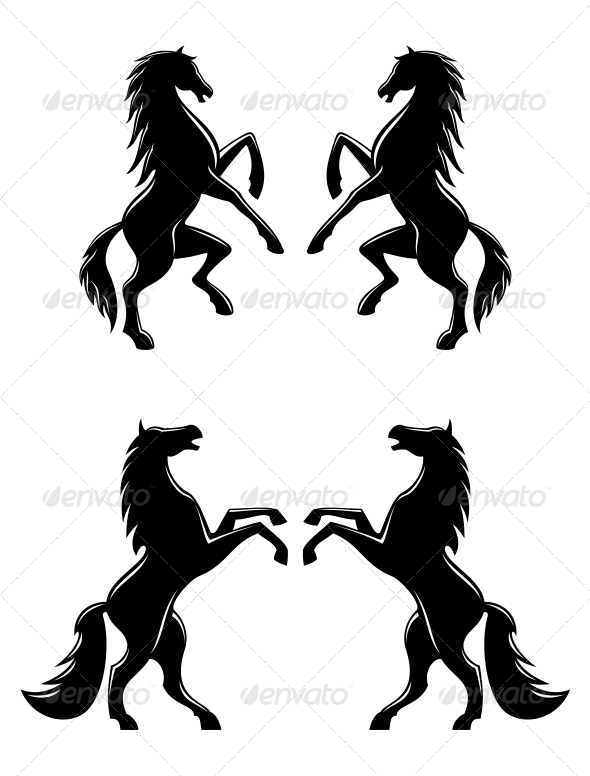 Silhouettes of Horses - Animals Characters