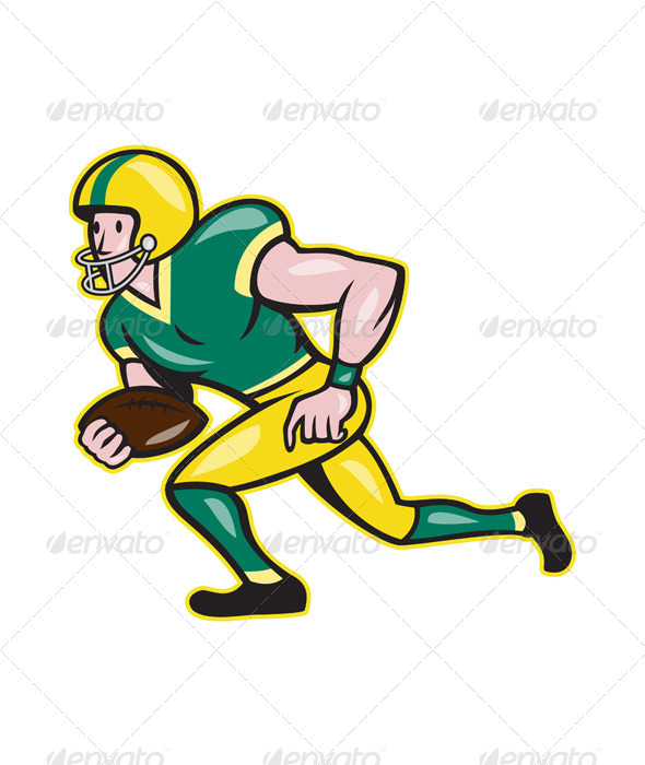 American Football Wide Receiver Running Ball - Sports/Activity Conceptual