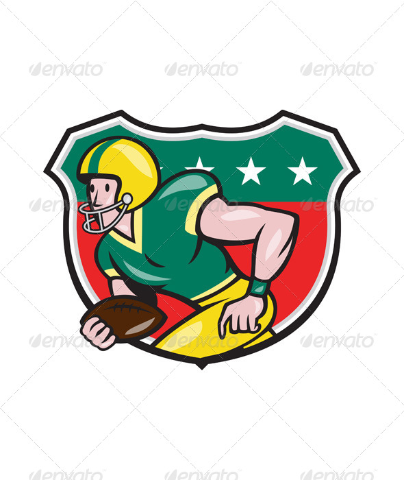 American Football Wide Receiver Running Ball Shield - Sports/Activity Conceptual