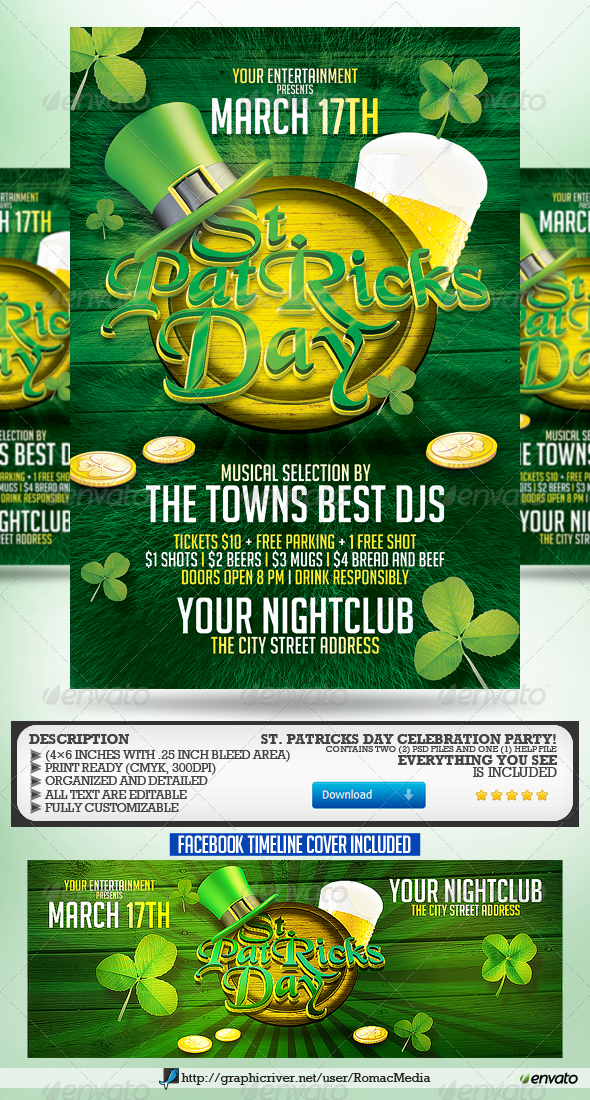 St. Patrick's Day Party Flyer - Holidays Events