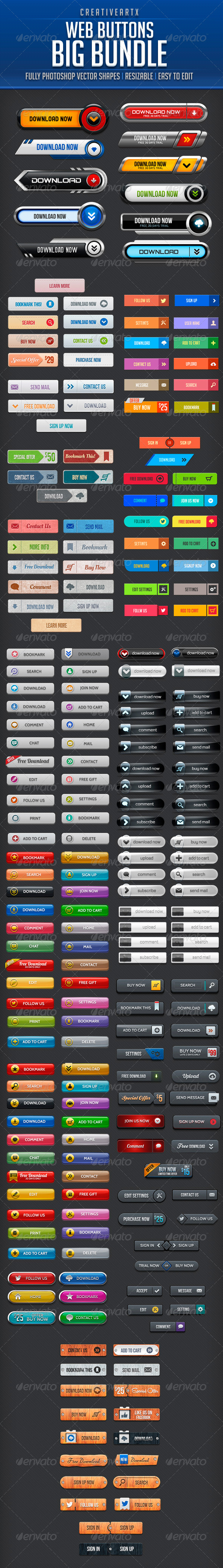 Web Buttons Bundle - Buttons Web Elements