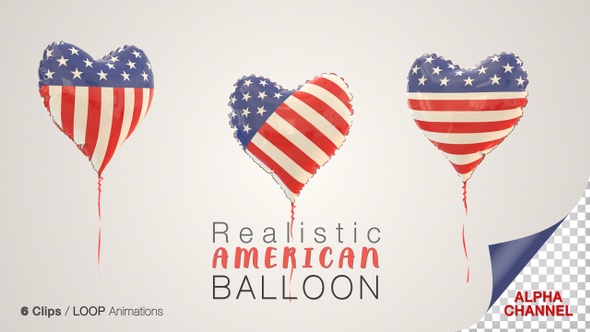 American Heart Shape Flag Balloons alt