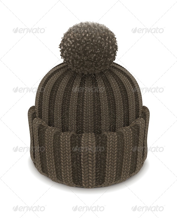 Winter Knitted Bubble Hat - Man-made Objects Objects