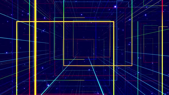 Motion Graphic Camera Fly Throungh Abstract Art Space Multilayer Structure with Pattern and alt