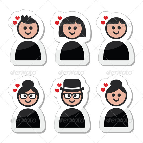 Valentine's Day Icons - People Characters