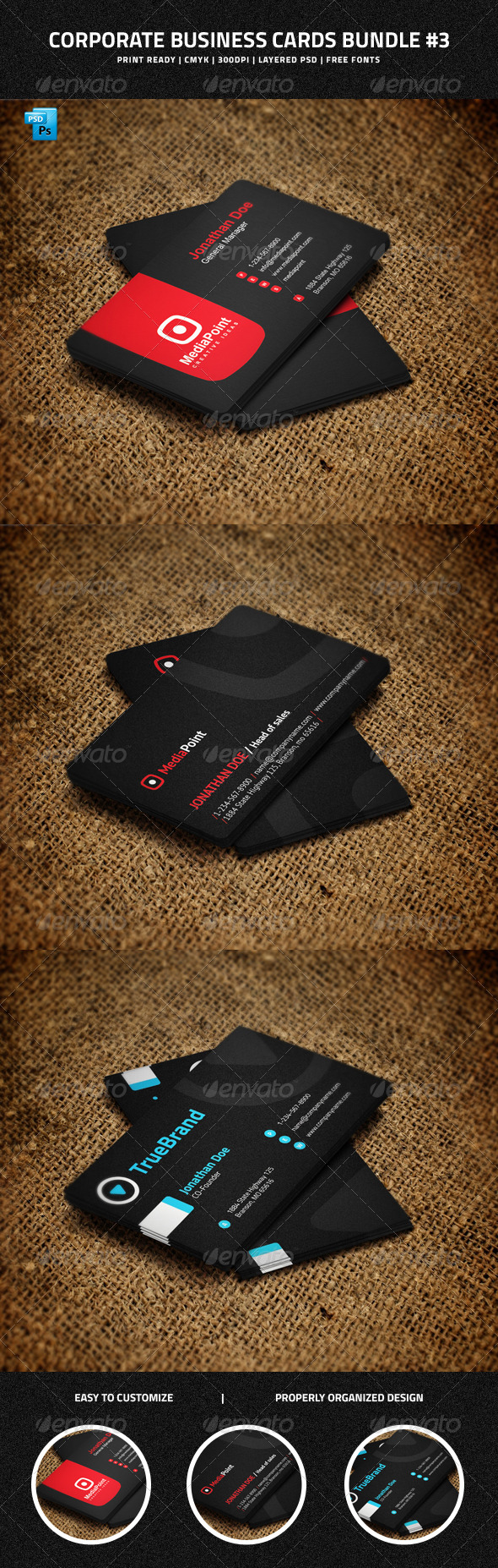 Corporate Business Cards Bundle #3 - Corporate Business Cards