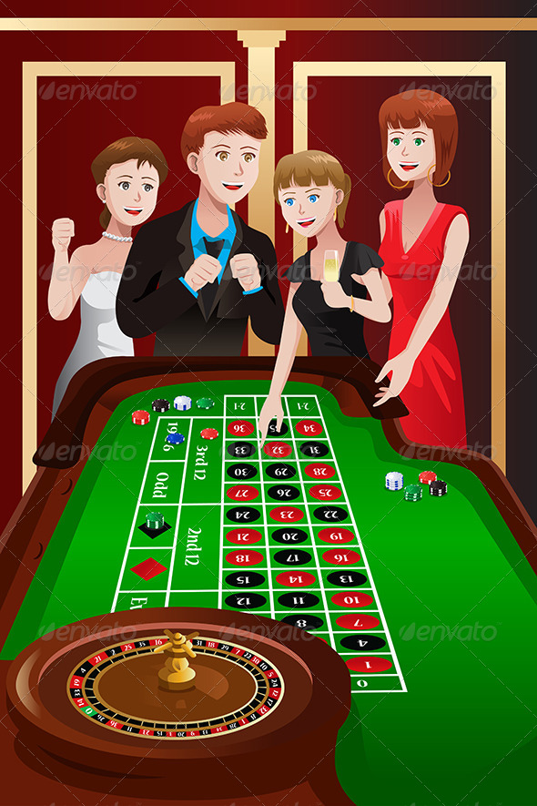 People Playing Roulette in a Casino - People Characters
