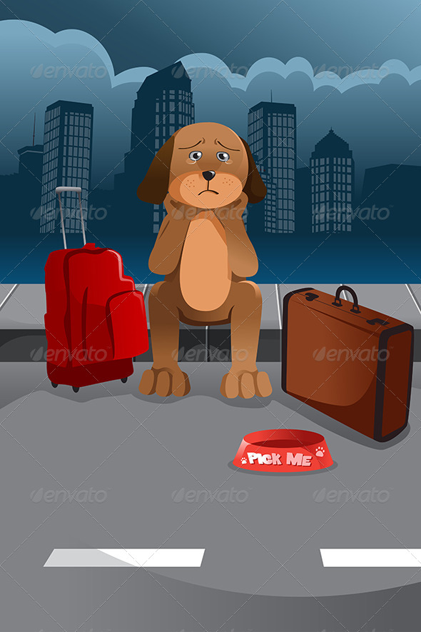 Sad Dog - Animals Characters