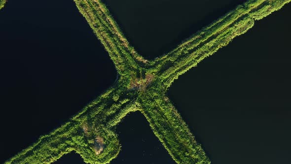 Aerial View Retention Basins, Wet Pond, Wet Detention Basin Or Stormwater Management Pond, Is An alt