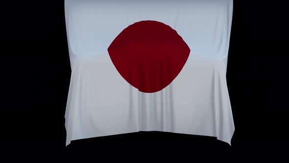 The piece of cloth falls with the flag of the State of Japan to cover the product alt