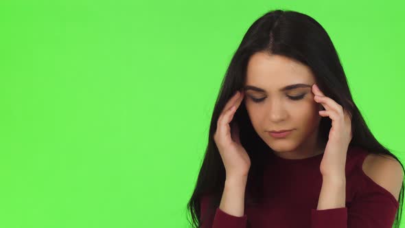 Beautiful Young Woman Having Terrible Headache alt