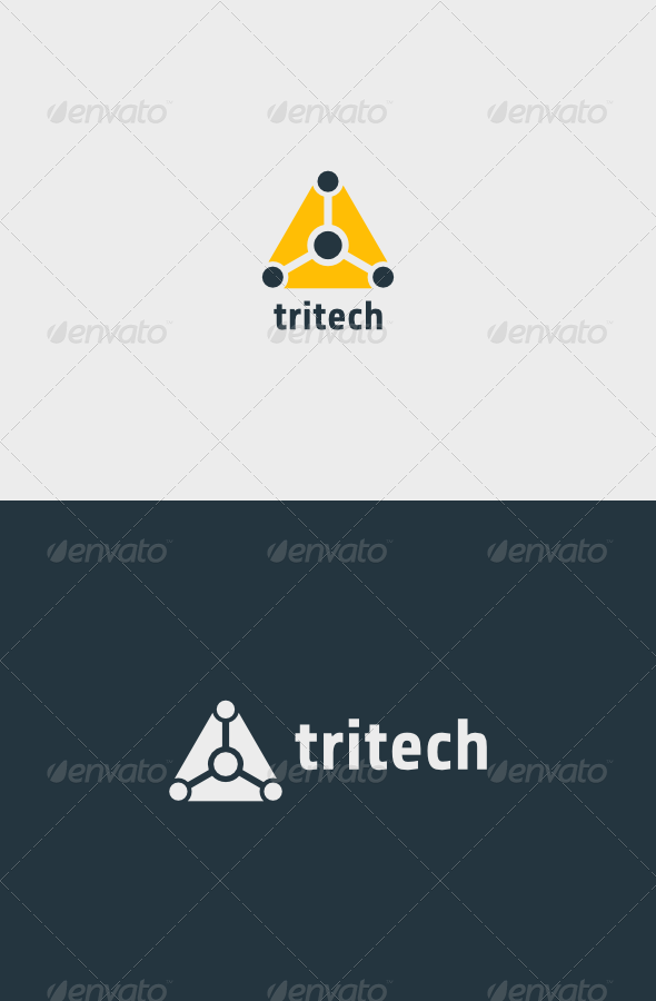 Triangle Tech Logo - Vector Abstract