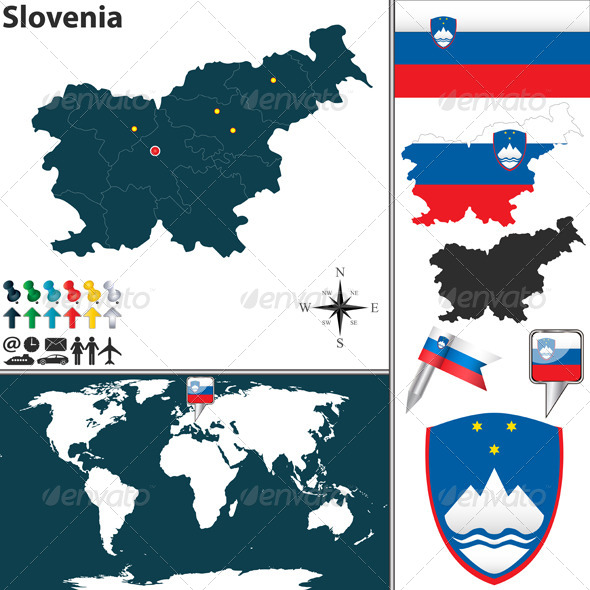 Map of Slovenia - Travel Conceptual
