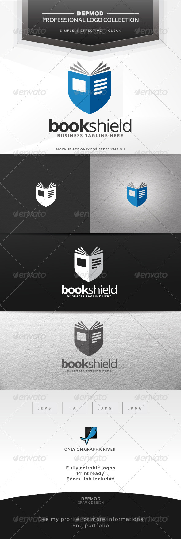 Book Shield Logo - Symbols Logo Templates