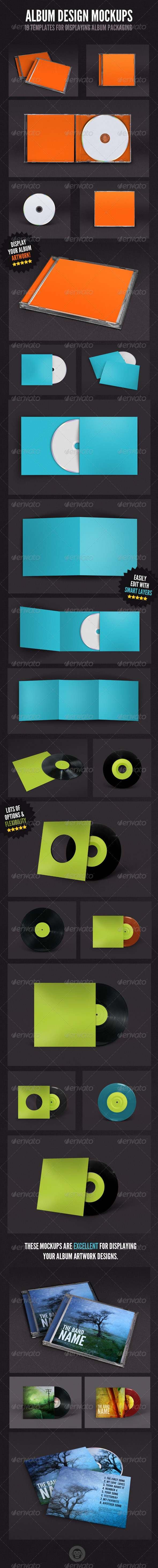 Album Cover Mockup Bundle - 19 Templates - Discs Packaging