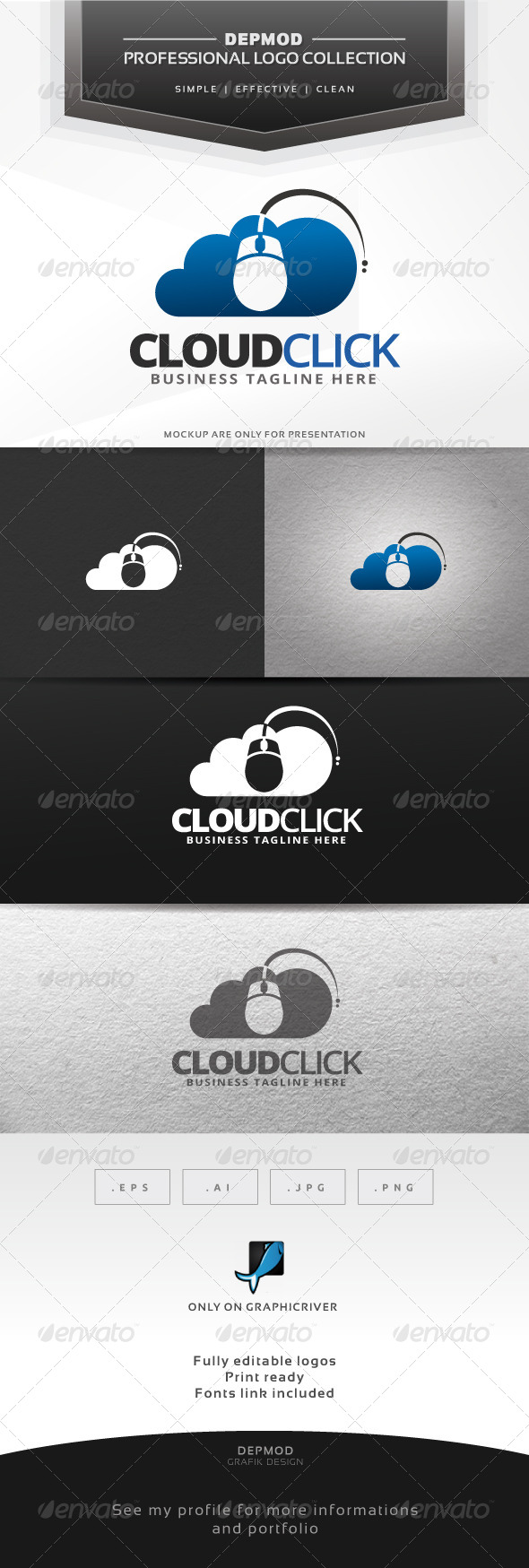 Cloud Click Logo - Symbols Logo Templates