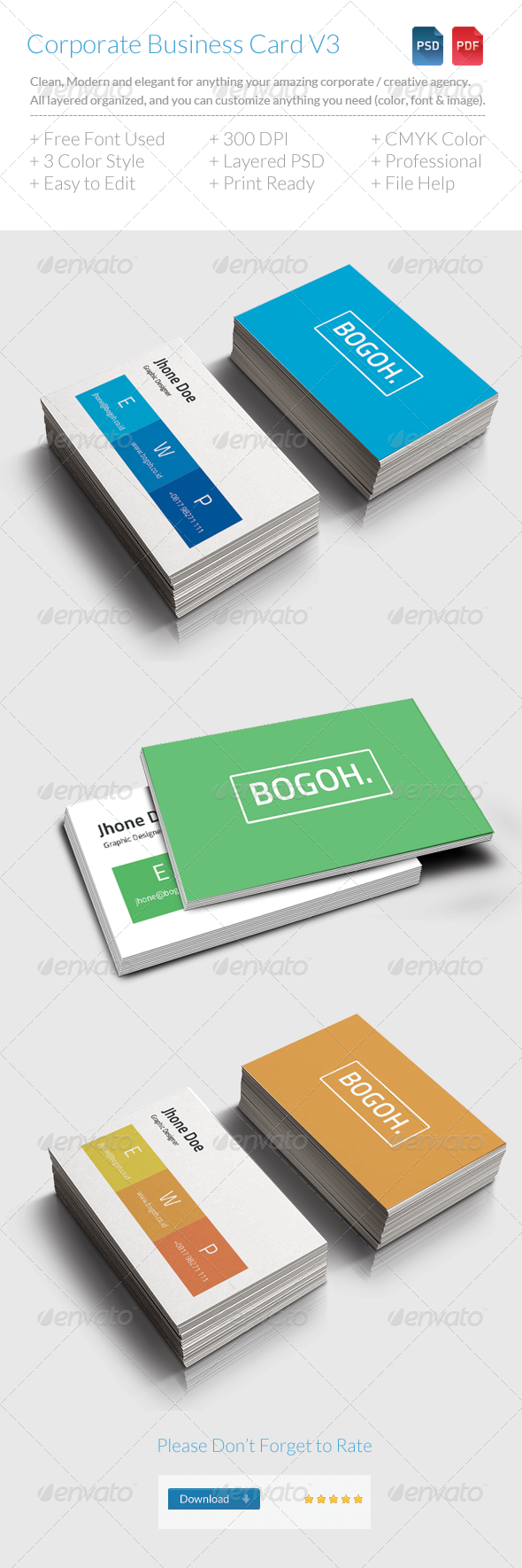 Minimal Corporate Business Card Vol 3 - Corporate Business Cards