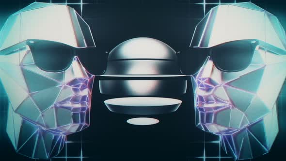 Retro Futuristic Heads VJ Loop alt