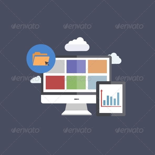 Flat Modern Icons - Computers Technology